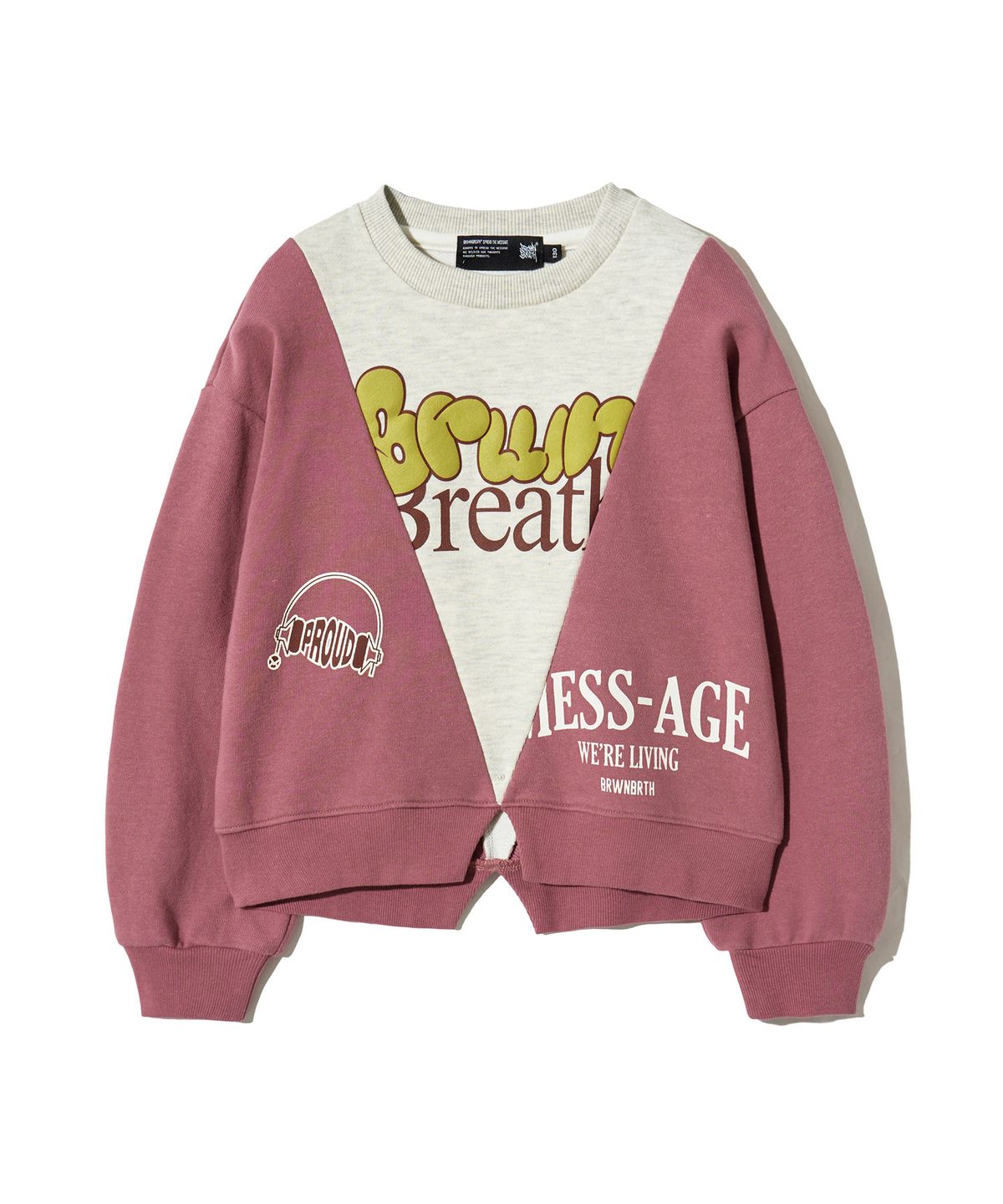 브라운브레스 키즈(BROWNBREATH KIDS) KIDS GIRL V CREWNECK - INDY PINK