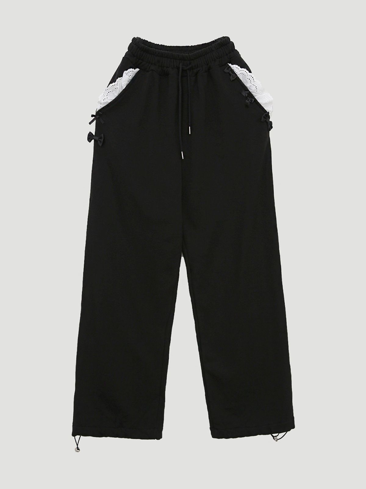 최에(CHOIAE) Ribbon Park string Pants - Black