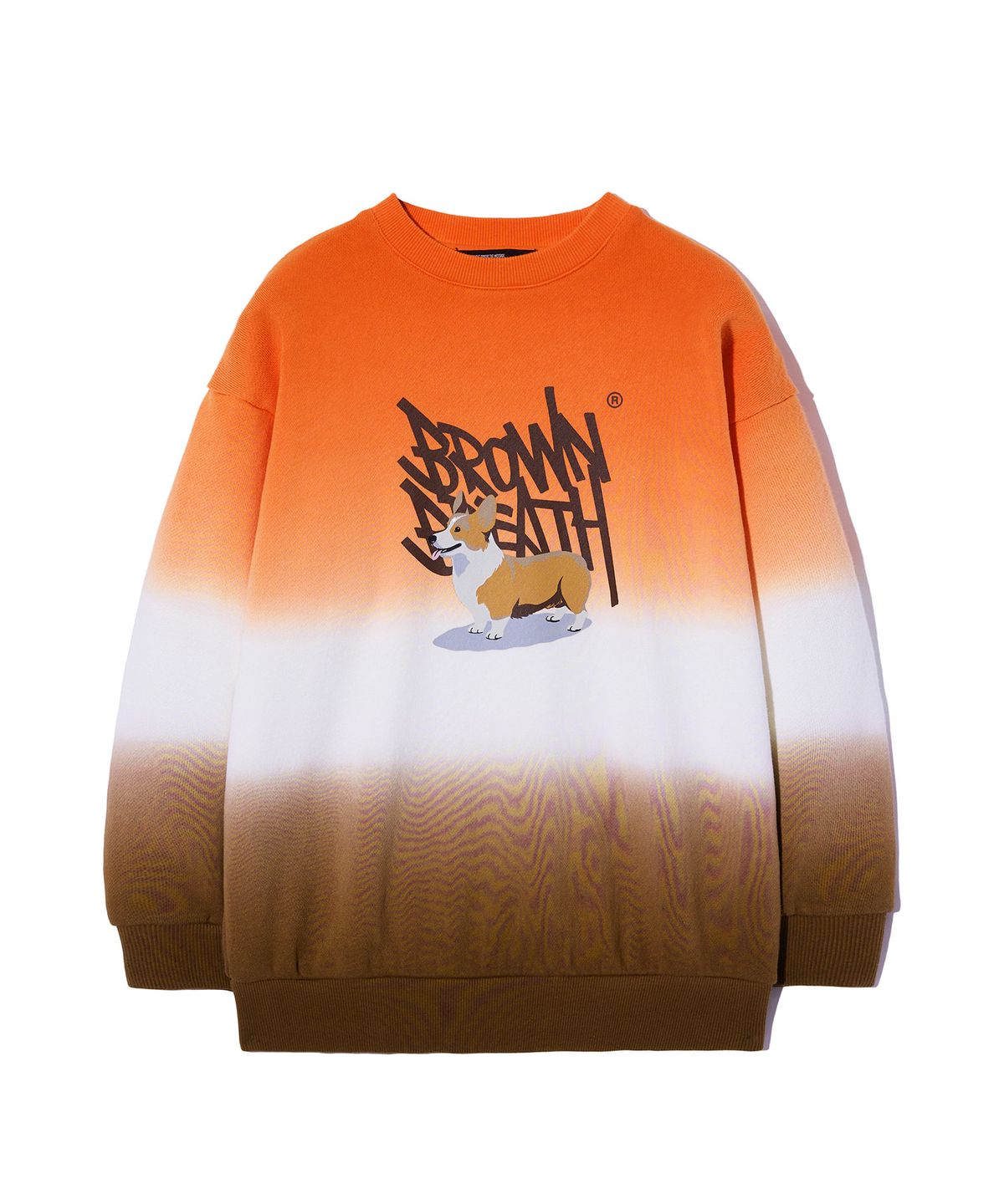 브라운브레스 키즈(BROWNBREATH KIDS) KIDS PIGMENT WAITING TAG CREWNECK - ORANGE