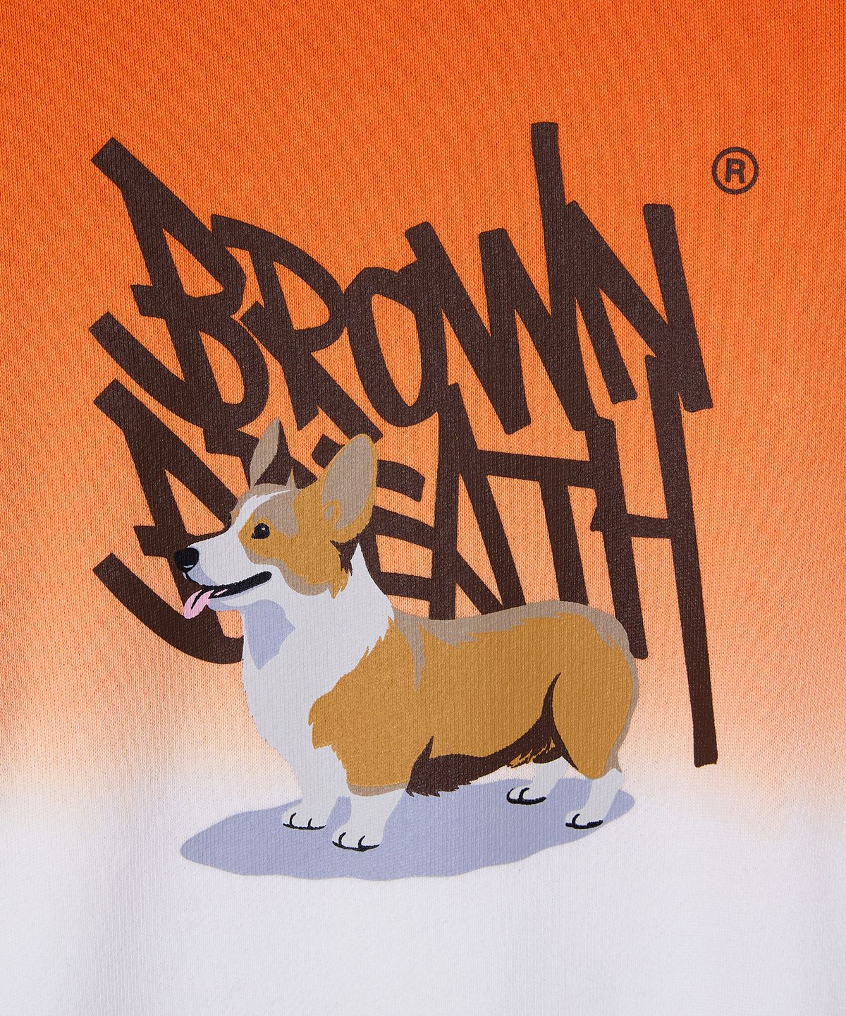 브라운브레스 키즈(BROWNBREATH KIDS) KIDS PIGMENT WAITING TAG CREWNECK - ORANGE