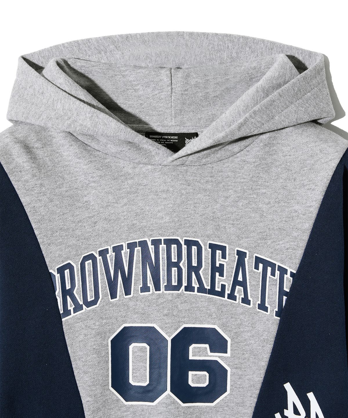 브라운브레스 키즈(BROWNBREATH KIDS) KIDS COLOR BLOCK HOODIE - M/GREY