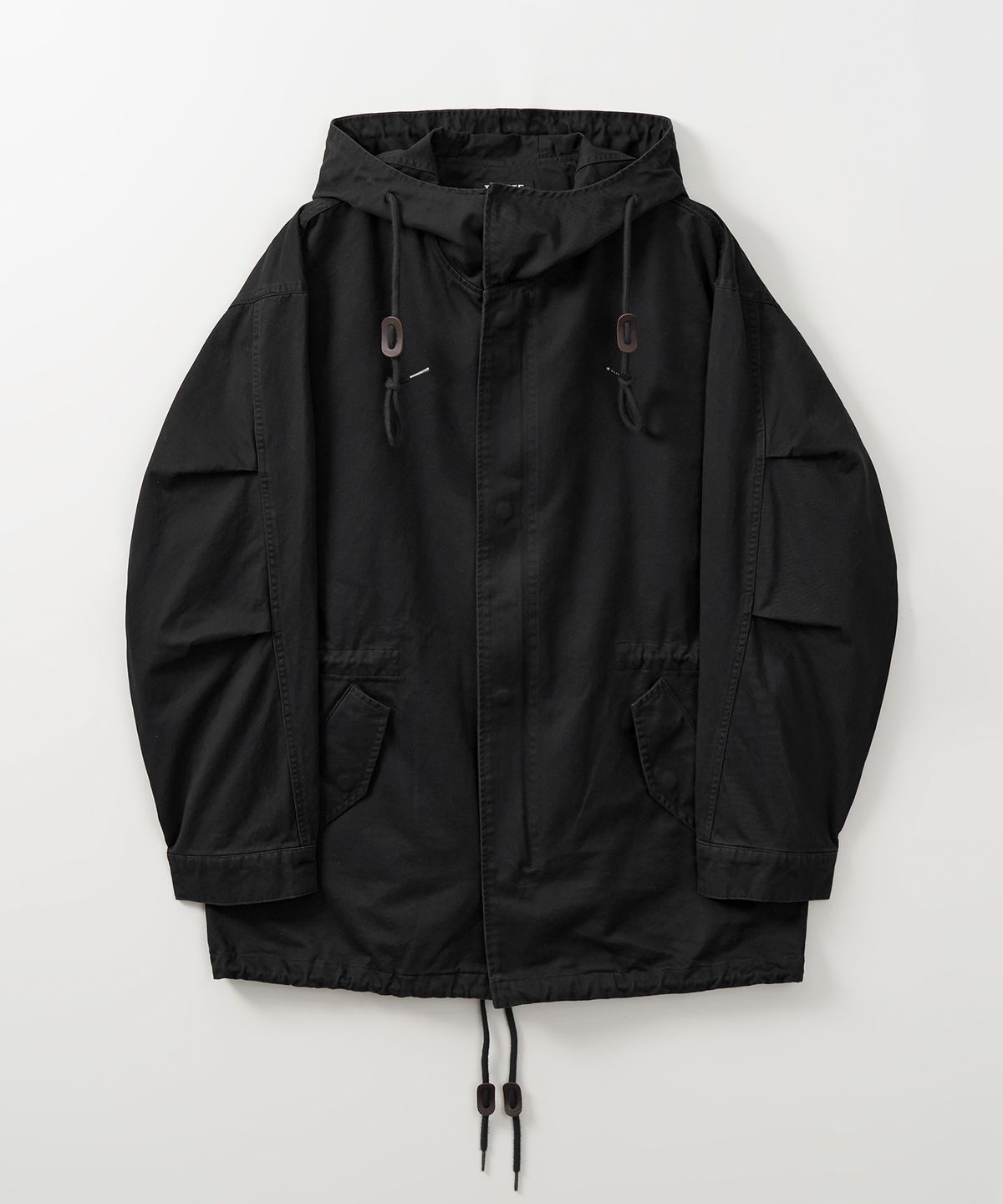 토피 우먼(TOFFEE WOMEN) W 워시드 M65 후드 피쉬테일 (BLACK)