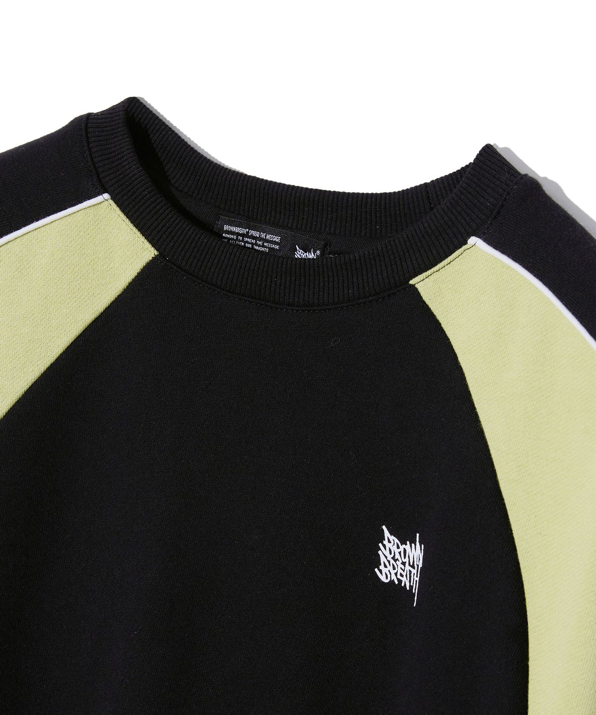 브라운브레스 키즈(BROWNBREATH KIDS) KIDS TAG COLOR BLOCK CREWNECK - BLACK