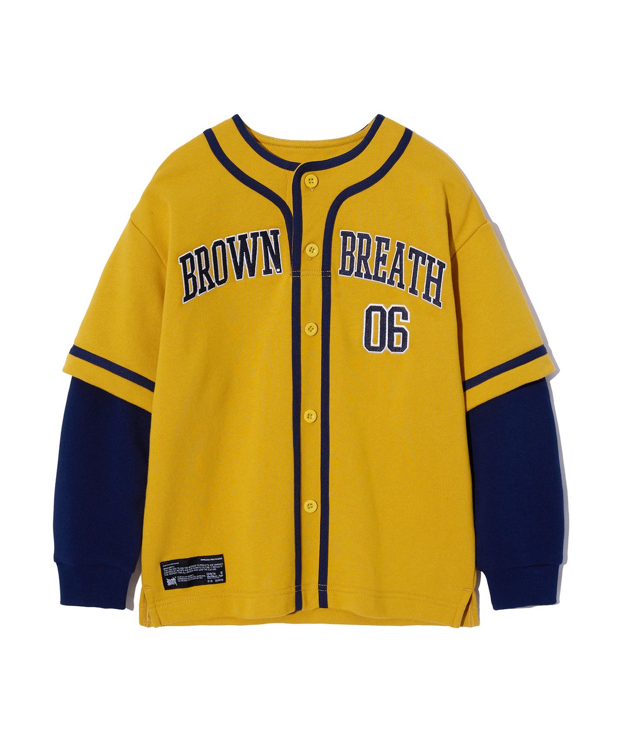 브라운브레스 키즈(BROWNBREATH KIDS) KIDS BASEBALL LAYERED CREWNECK - YELLOW