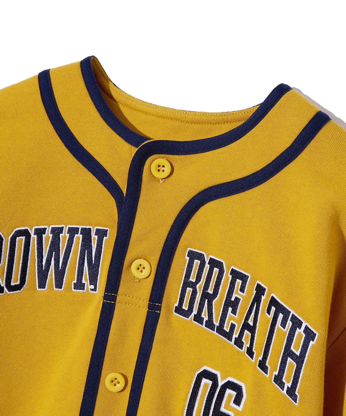 브라운브레스 키즈(BROWNBREATH KIDS) KIDS BASEBALL LAYERED CREWNECK - YELLOW