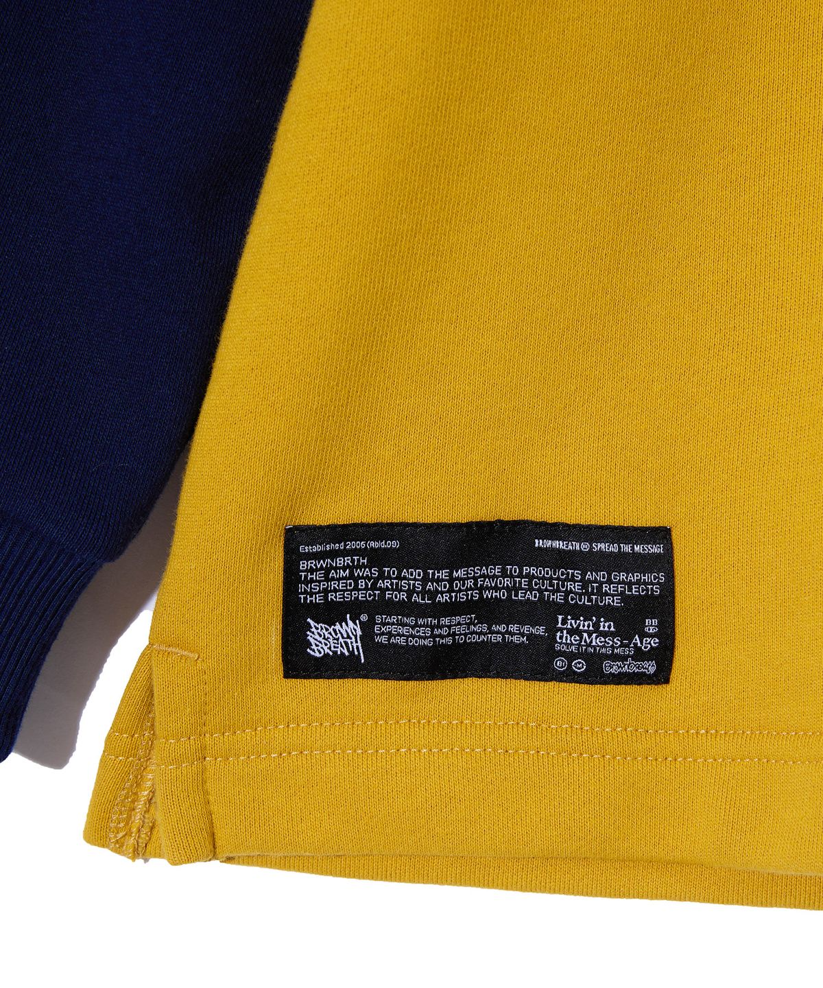 브라운브레스 키즈(BROWNBREATH KIDS) KIDS BASEBALL LAYERED CREWNECK - YELLOW