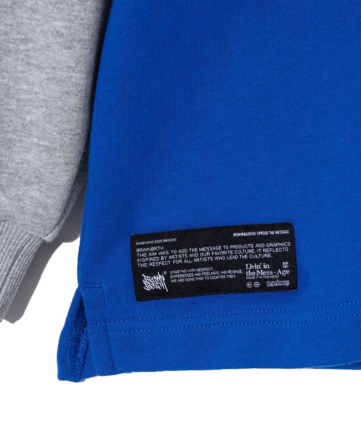 브라운브레스 키즈(BROWNBREATH KIDS) KIDS BASEBALL LAYERED CREWNECK - BLUE