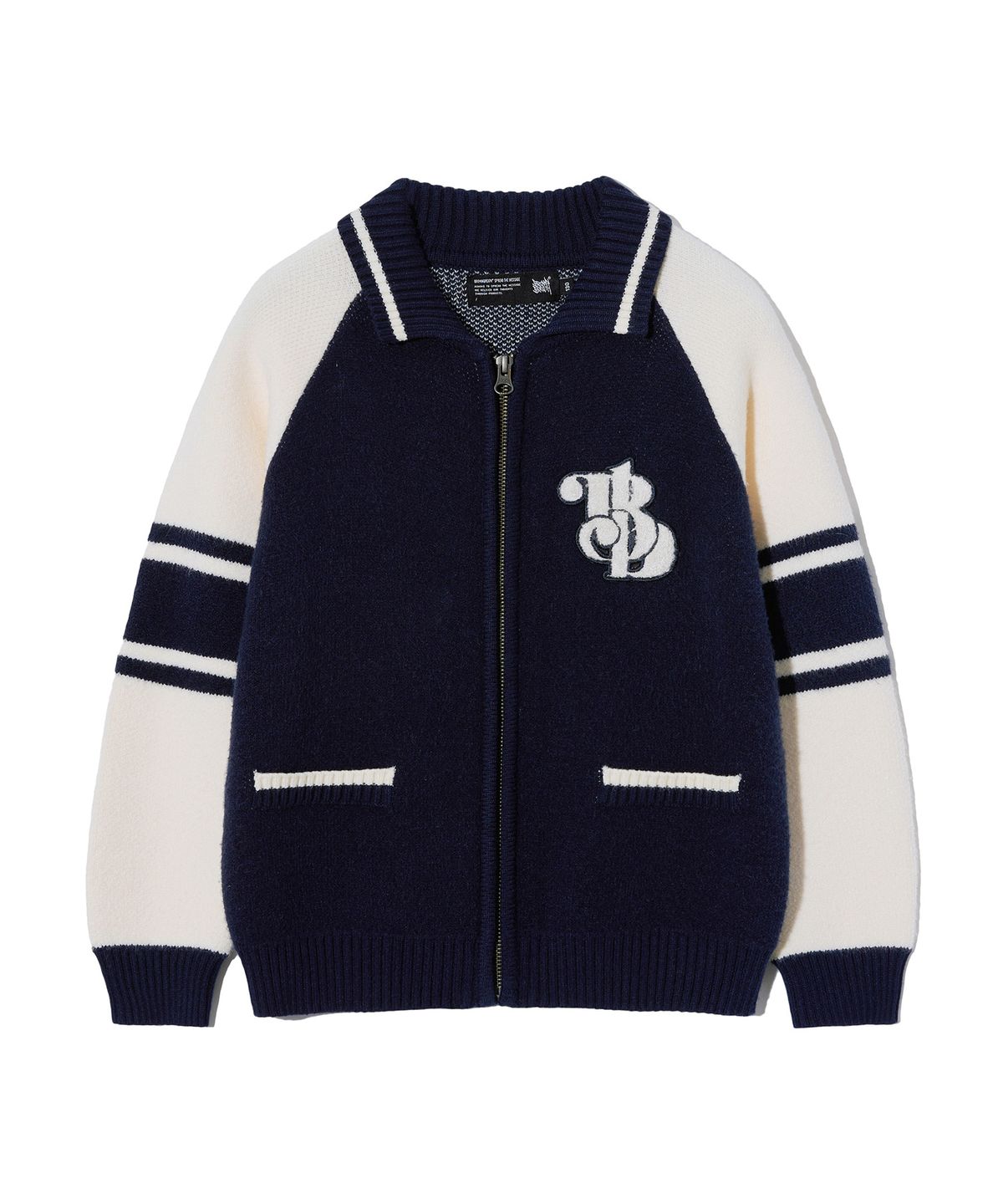 브라운브레스 키즈(BROWNBREATH KIDS) KIDS BASEBALL KNIT ZIP UP - NAVY