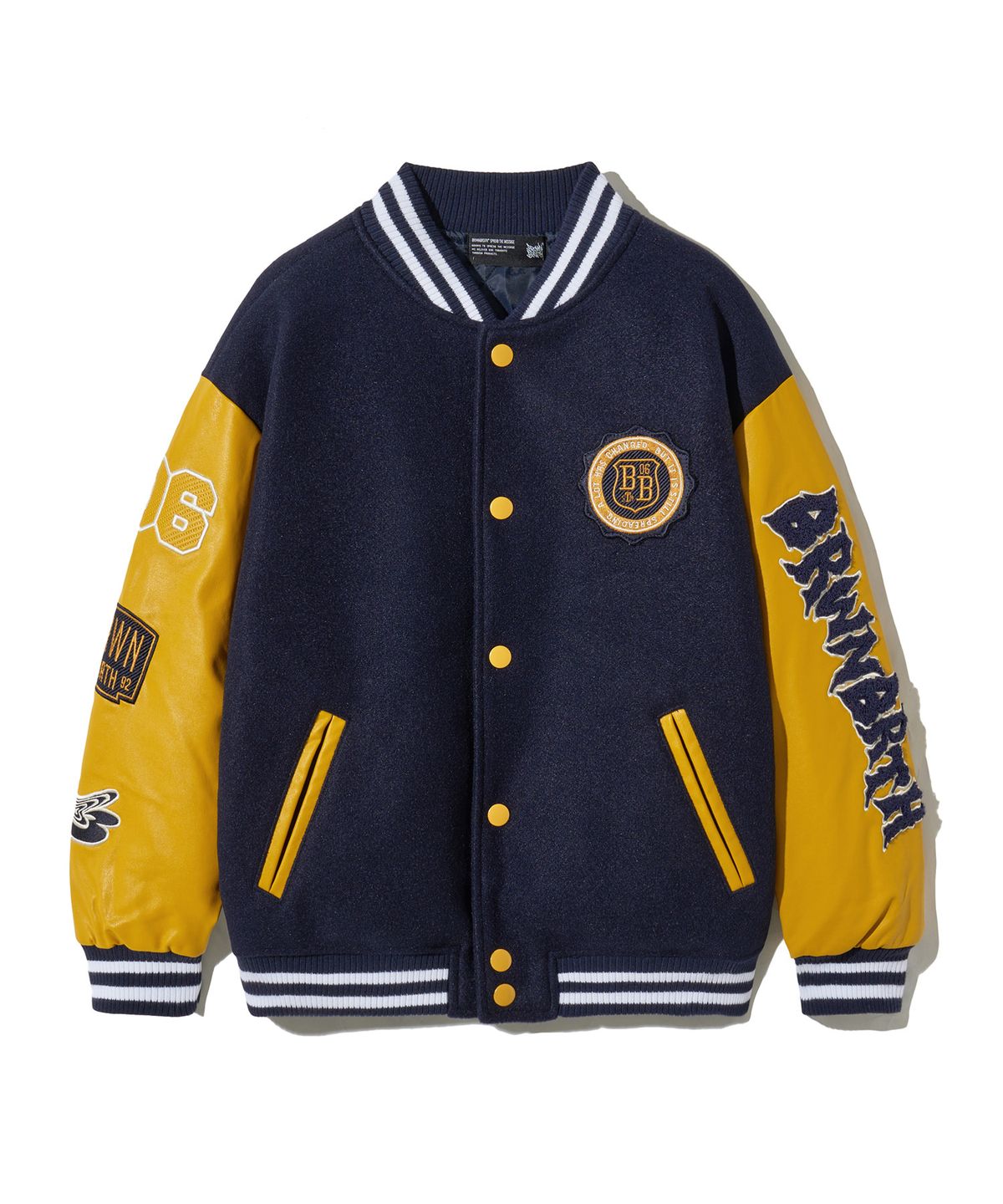 브라운브레스 키즈(BROWNBREATH KIDS) KIDS BB PATCHES VARSITY JACKET - NAVY