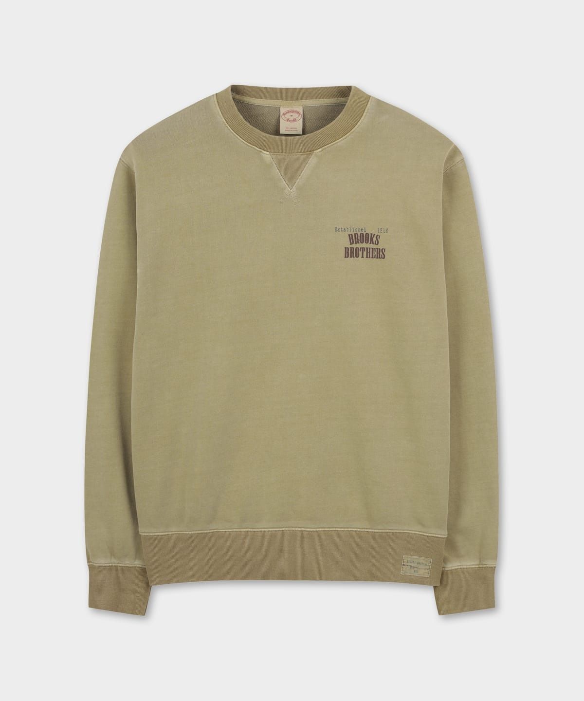 브룩스 브라더스(BROOKS BROTHERS) [Heritage] 성조기 다잉 스웨트 셔츠 (카키) (BBNPMHF304)