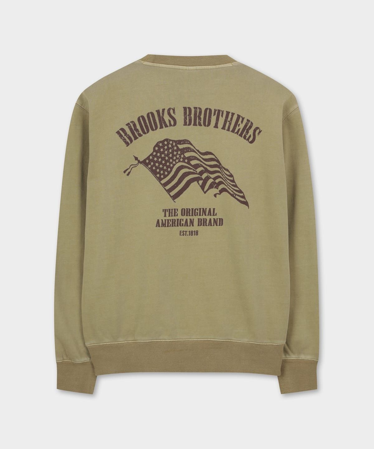 브룩스 브라더스(BROOKS BROTHERS) [Heritage] 성조기 다잉 스웨트 셔츠 (카키) (BBNPMHF304)