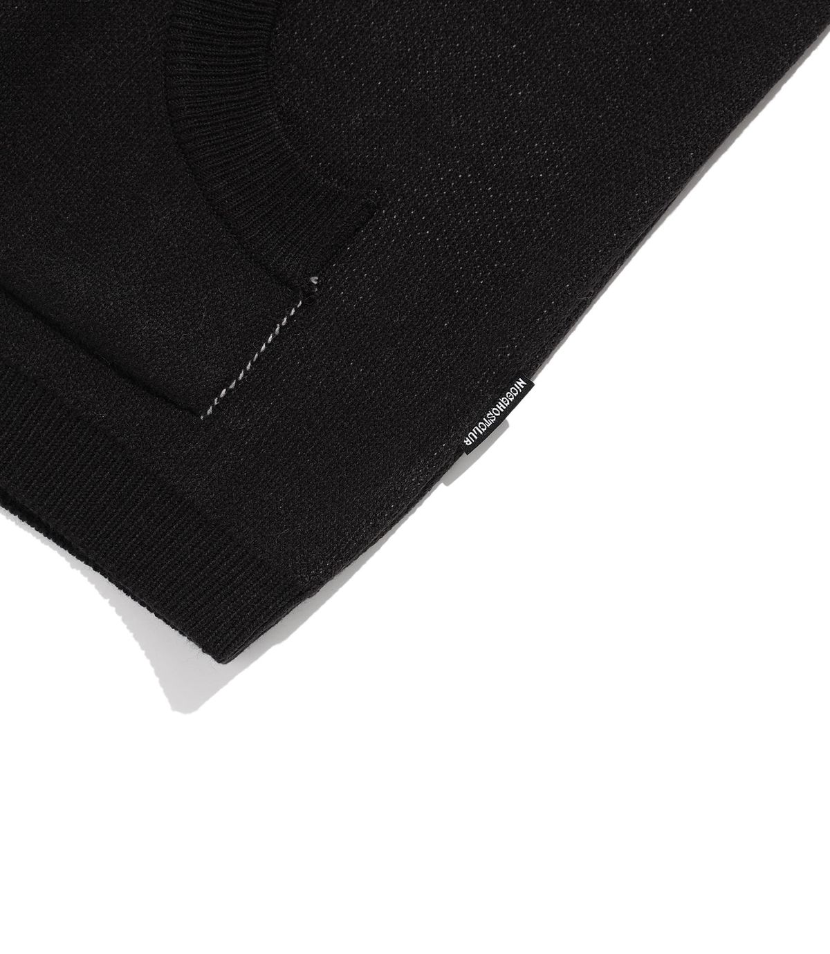 나이스고스트클럽(NICEGHOSTCLUB) GG FLAG HOODIE KNIT_BLACK(NG2FFFK690A)