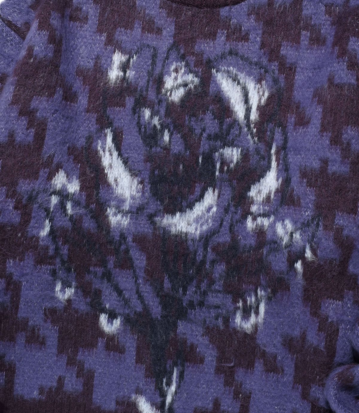 나이스고스트클럽(NICEGHOSTCLUB) HOUNDSTOOTH DEVIL ROSE KNIT_PURPLE(NG2FFUK600A)