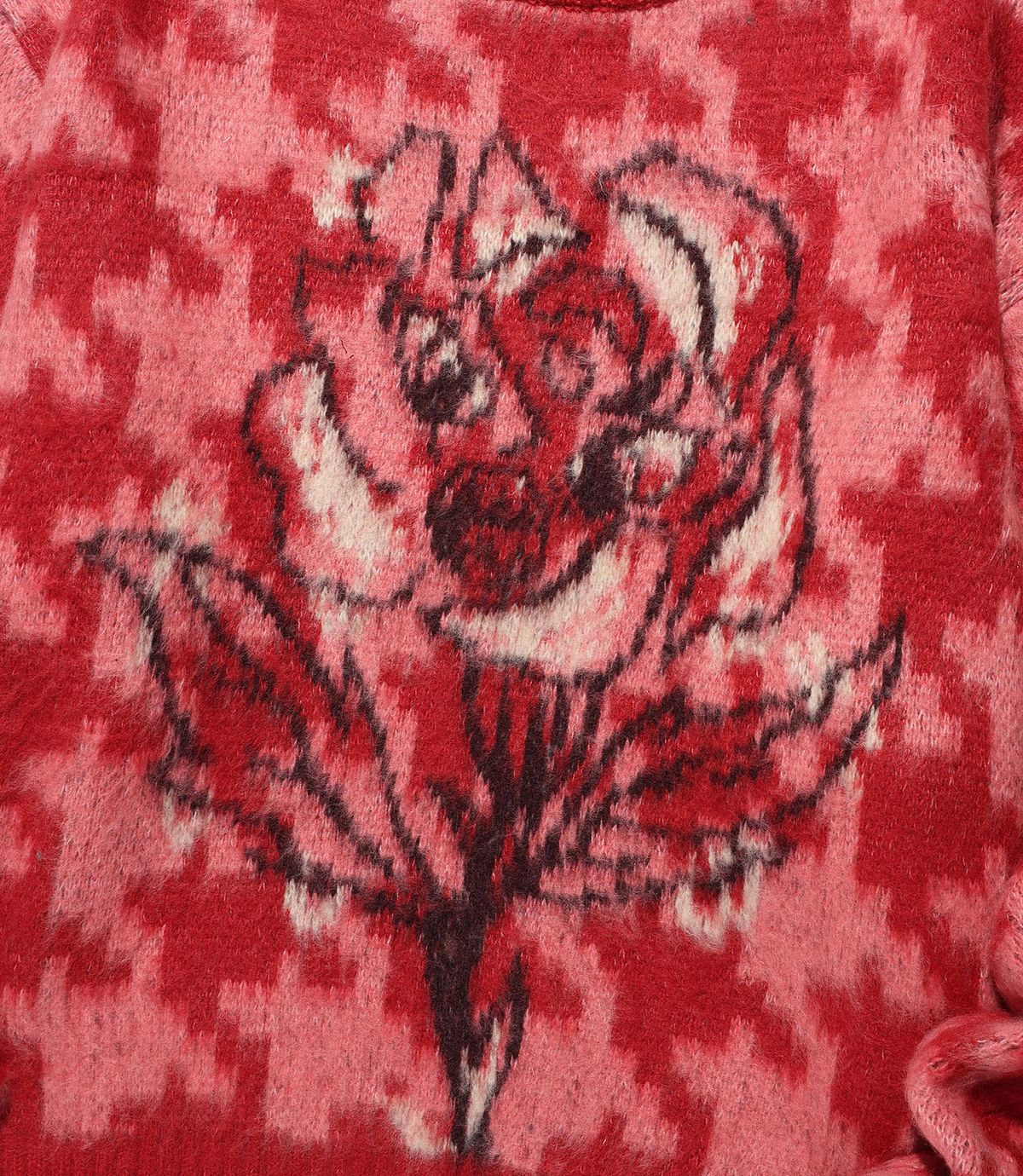 나이스고스트클럽(NICEGHOSTCLUB) HOUNDSTOOTH DEVIL ROSE KNIT_PINK(NG2FFUK600A)
