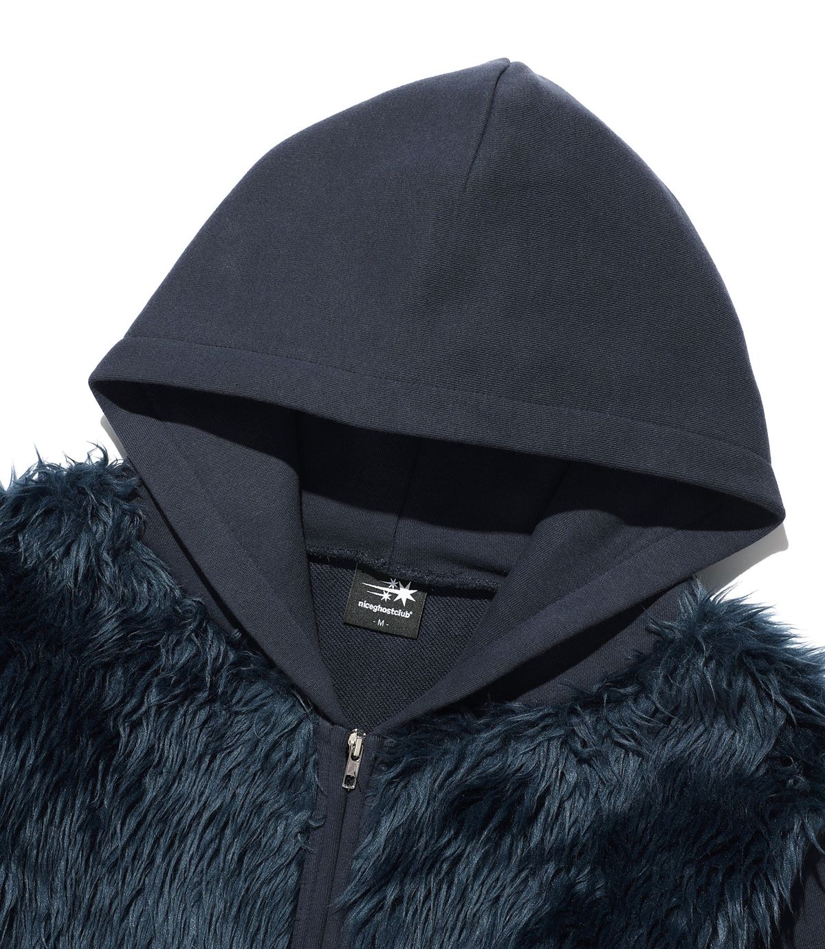 나이스고스트클럽(NICEGHOSTCLUB) FUR YETI HOODIE ZIP UP_NAVY(NG2FFUM490A)