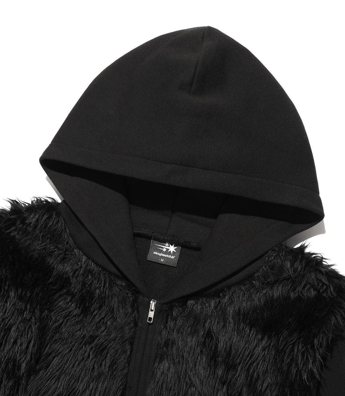 나이스고스트클럽(NICEGHOSTCLUB) FUR YETI HOODIE ZIP UP_BLACK(NG2FFUM490A)