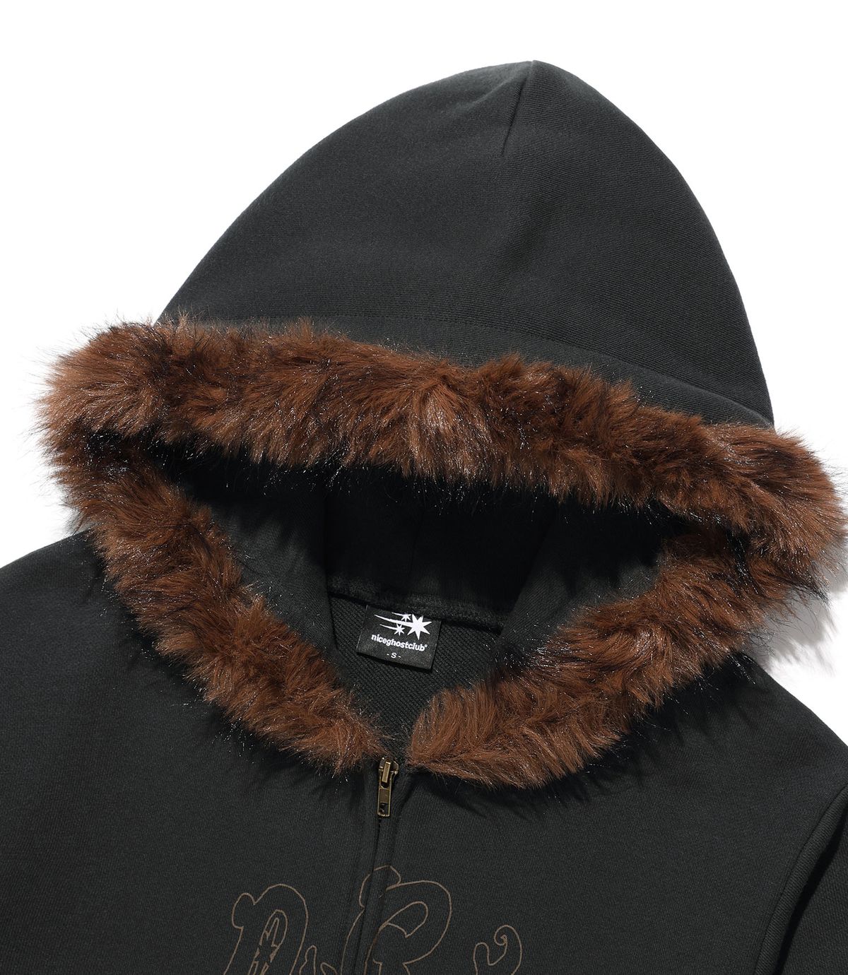 나이스고스트클럽(NICEGHOSTCLUB) DARK FANTASY FUR HOODIE ZIP UP_BLACK(NG2FFUM491A)