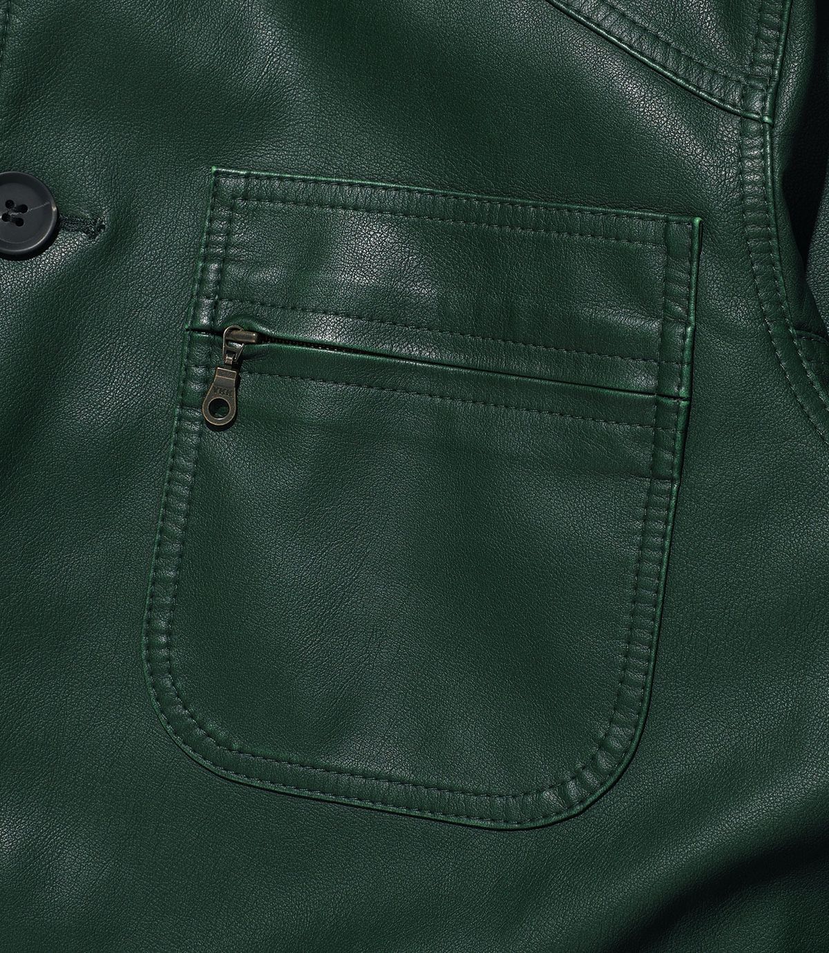 나이스고스트클럽(NICEGHOSTCLUB) PU LEATHER WORK CAR COAT_GREEN(NG2FFUB840A)
