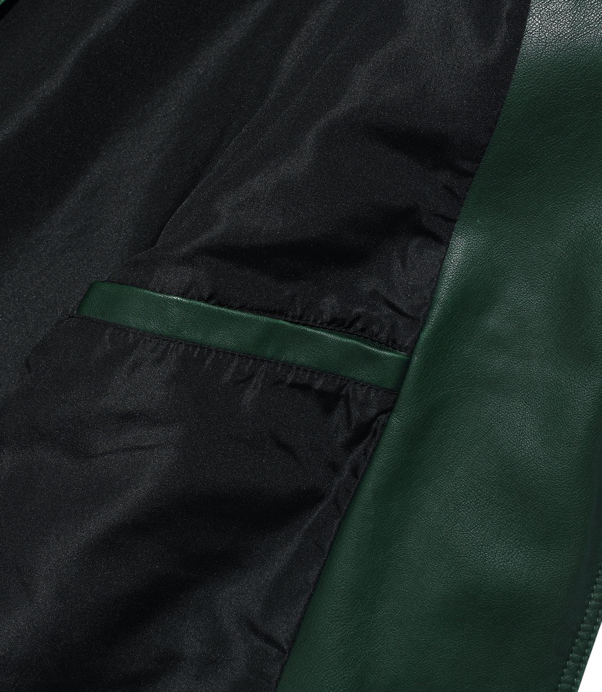나이스고스트클럽(NICEGHOSTCLUB) PU LEATHER WORK CAR COAT_GREEN(NG2FFUB840A)