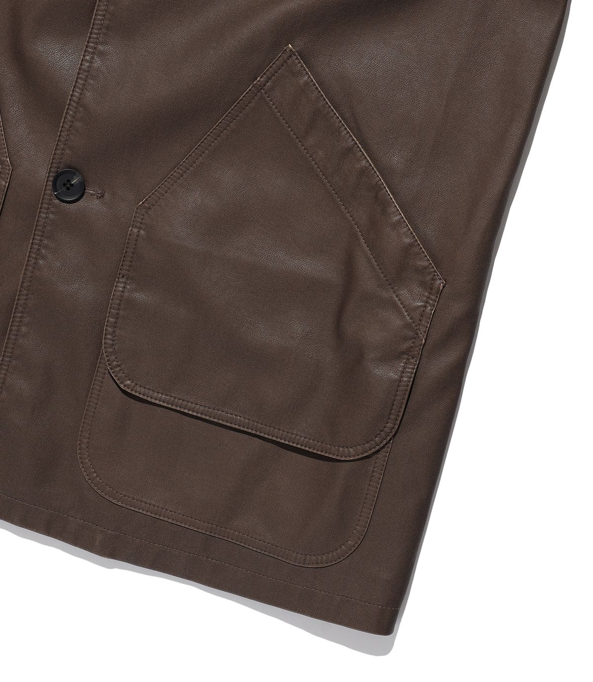 나이스고스트클럽(NICEGHOSTCLUB) PU LEATHER WORK CAR COAT_BROWN(NG2FFUB840A)