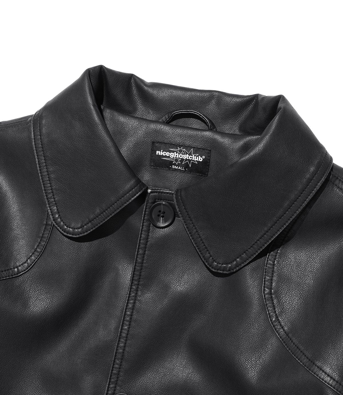 나이스고스트클럽(NICEGHOSTCLUB) PU LEATHER WORK CAR COAT_BLACK(NG2FFUB840A)