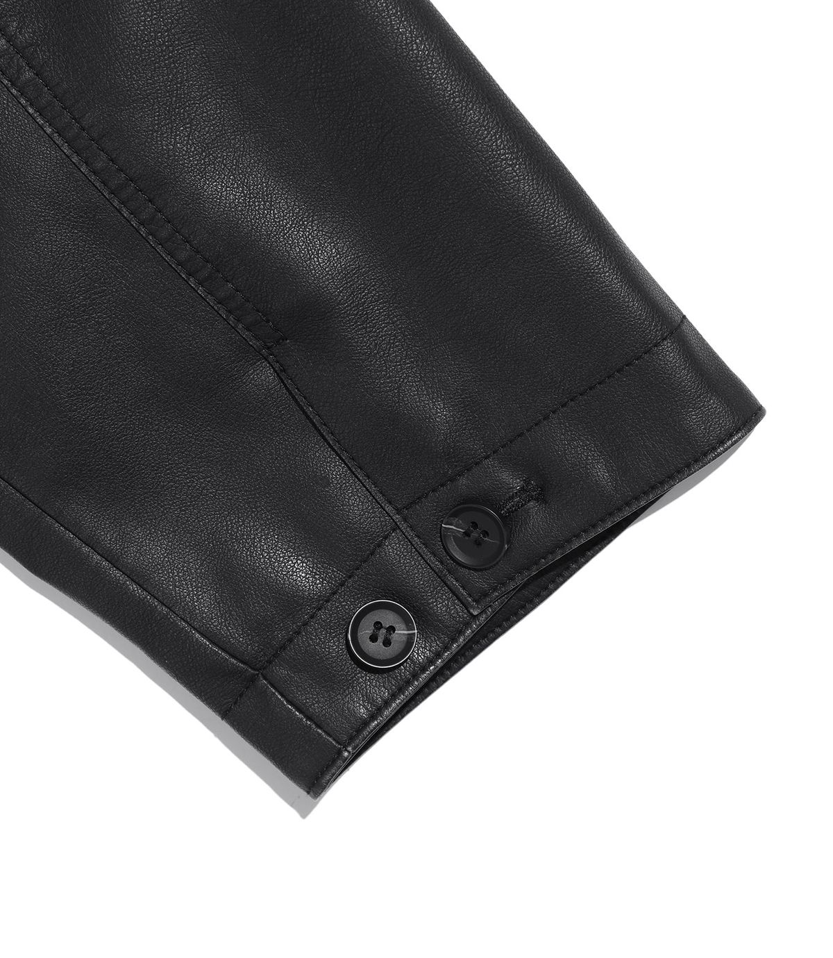 나이스고스트클럽(NICEGHOSTCLUB) PU LEATHER WORK CAR COAT_BLACK(NG2FFUB840A)