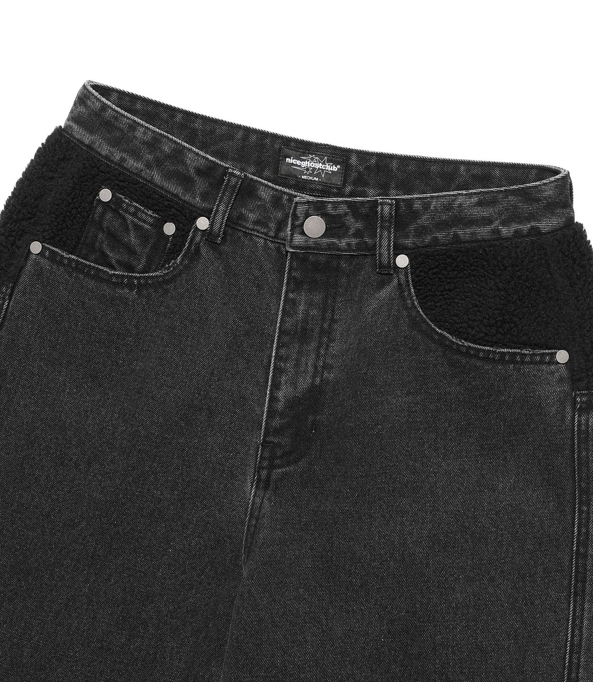 나이스고스트클럽(NICEGHOSTCLUB) SHERPA BIG POCKET JEANS_BLACK(NG2FFUD111A)