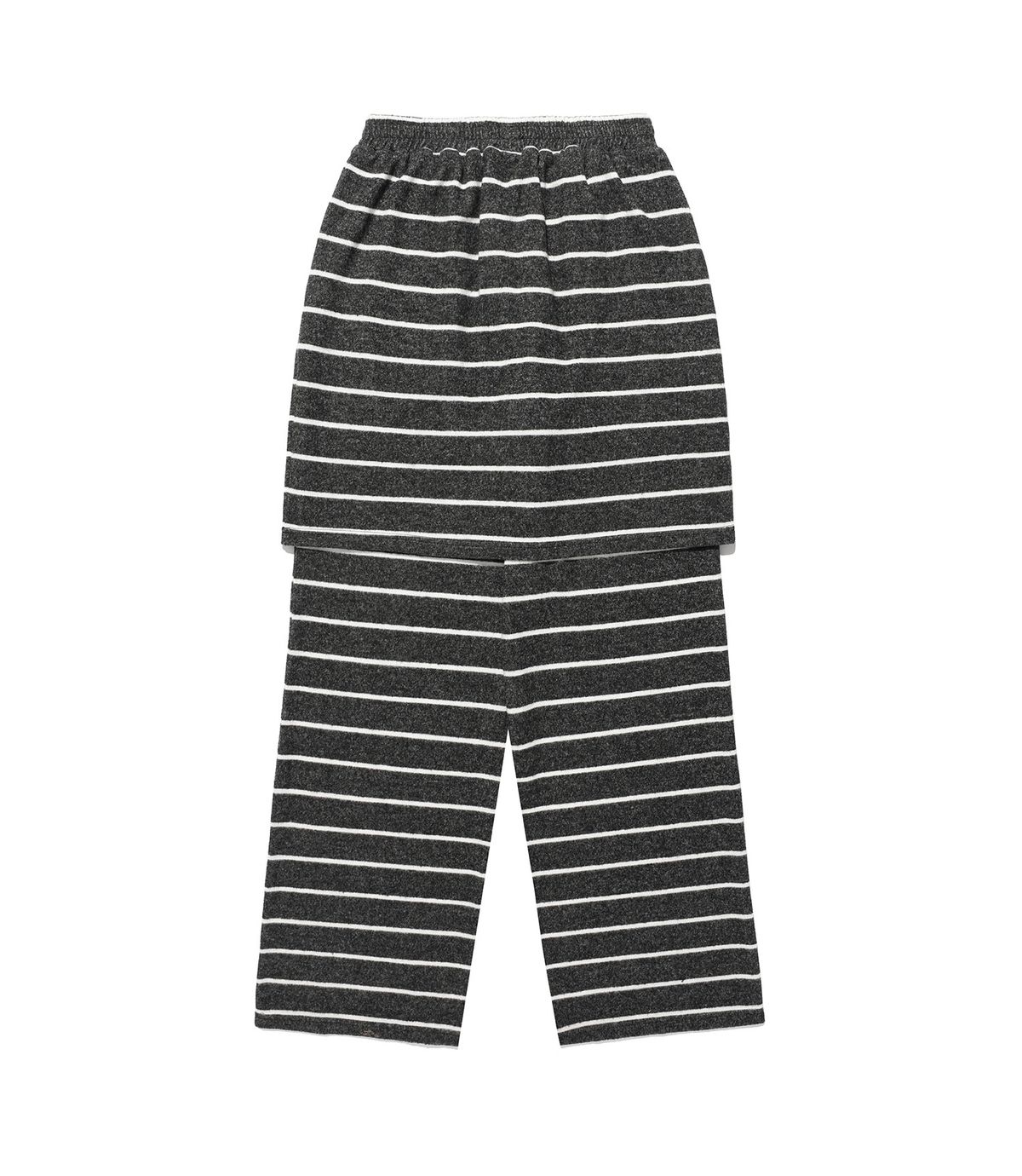 나이스고스트클럽(NICEGHOSTCLUB) STRIPE LAYERED SKIRT PANTS_CHARCOAL(NG2FFUPA91A)