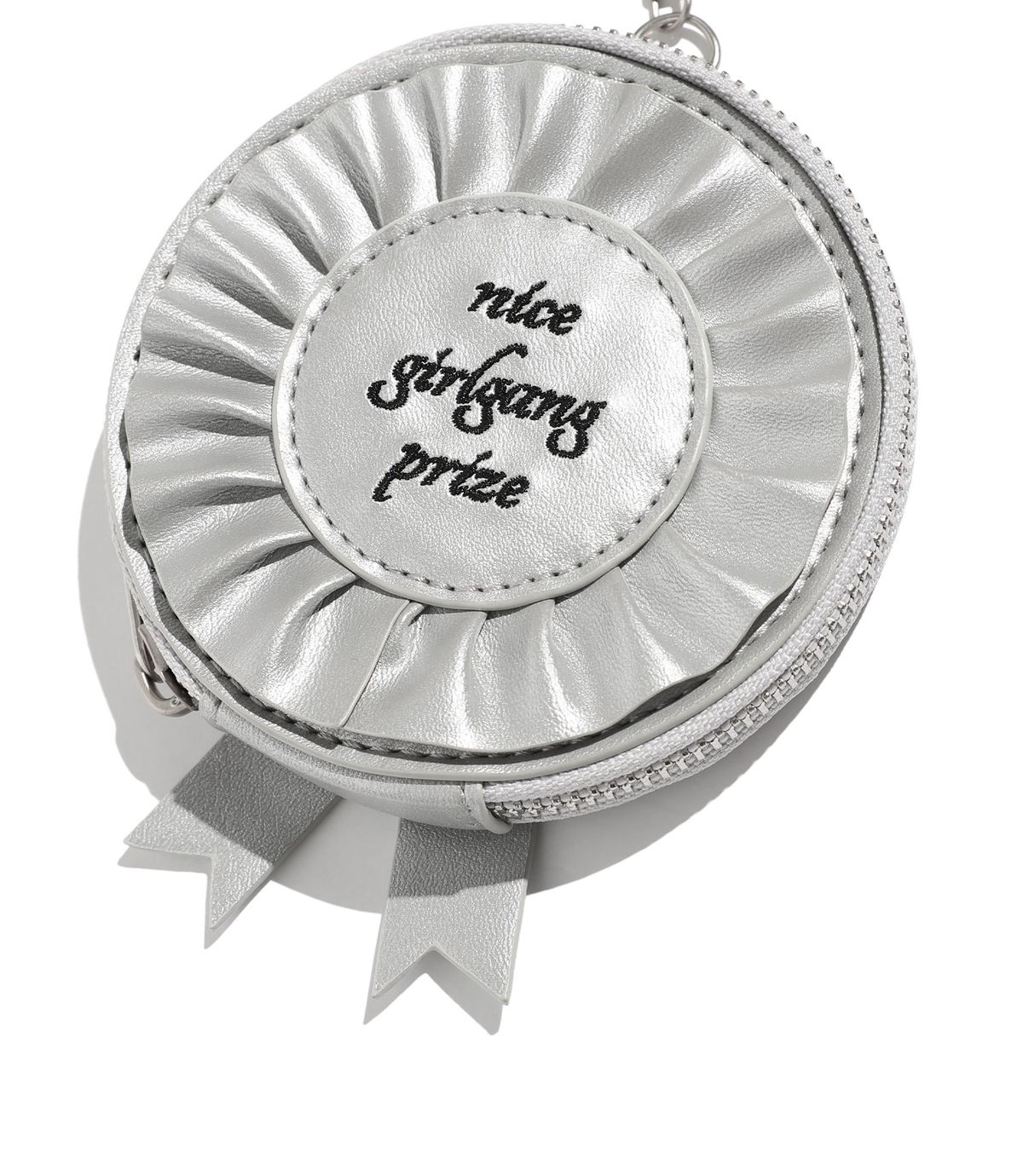 나이스고스트클럽(NICEGHOSTCLUB) RIBBON COCKADE CARD PURSE_SILVER(NG2FFUAB60A)