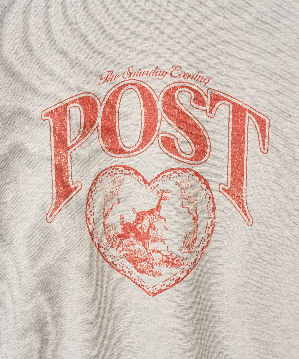 더 새터데이 이브닝 포스트(THE SATURDAY EVENING POST) Deer Heart Graphic Sweat Shirt Oatmeal