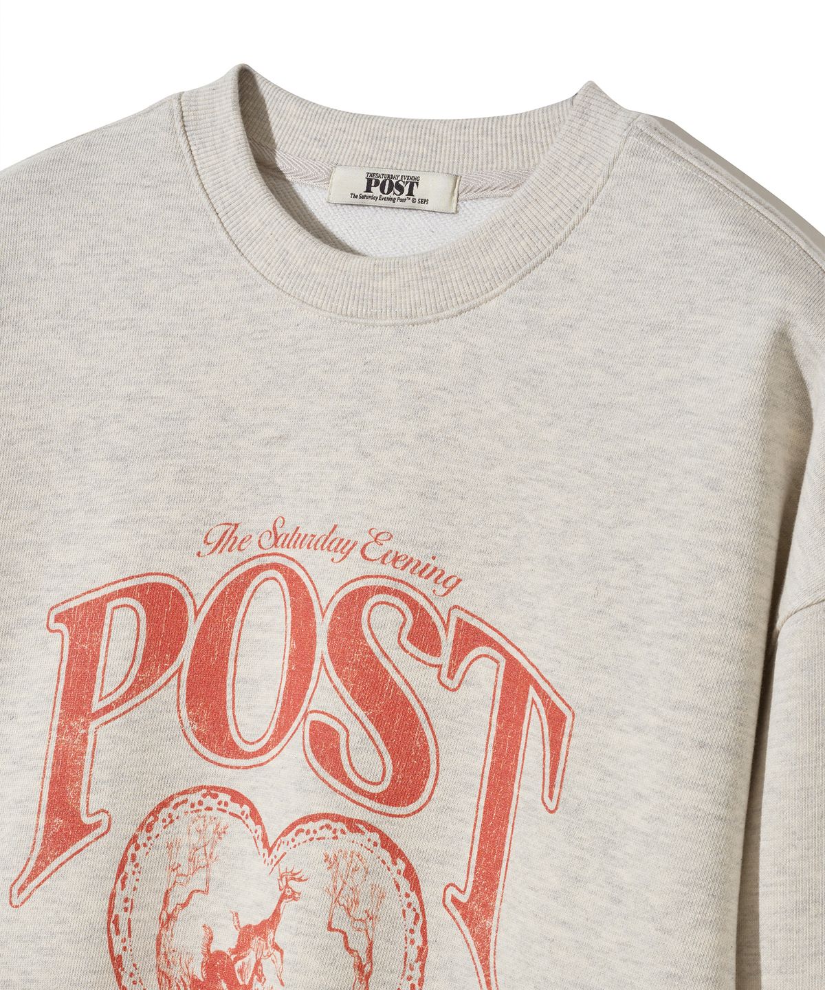 더 새터데이 이브닝 포스트(THE SATURDAY EVENING POST) Deer Heart Graphic Sweat Shirt Oatmeal