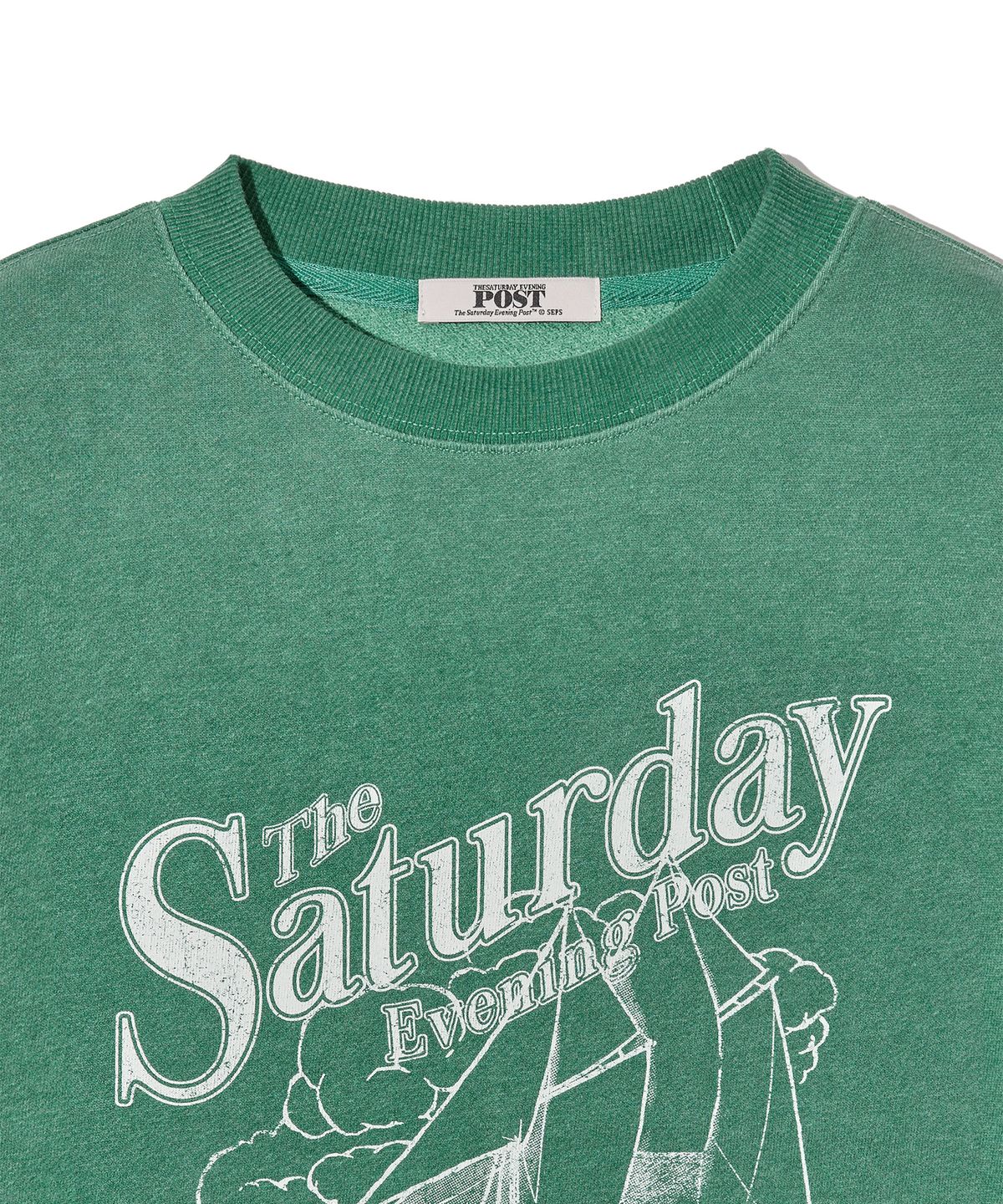 더 새터데이 이브닝 포스트(THE SATURDAY EVENING POST) Yacht Graphic Pigment Sweat Shirt Green