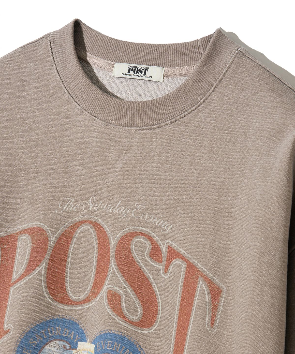 더 새터데이 이브닝 포스트(THE SATURDAY EVENING POST) Heart Ship Graphic Pigment Sweat Shirt Beige