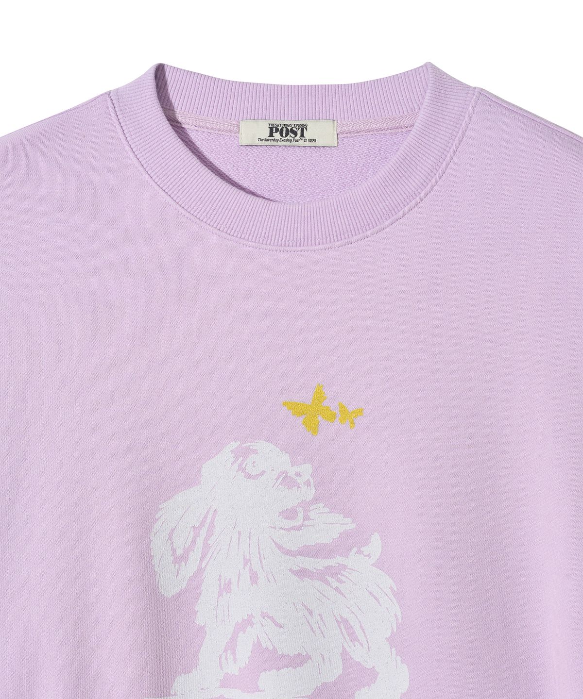 더 새터데이 이브닝 포스트(THE SATURDAY EVENING POST) Puppy Graphic Sweat Shirt Lavender
