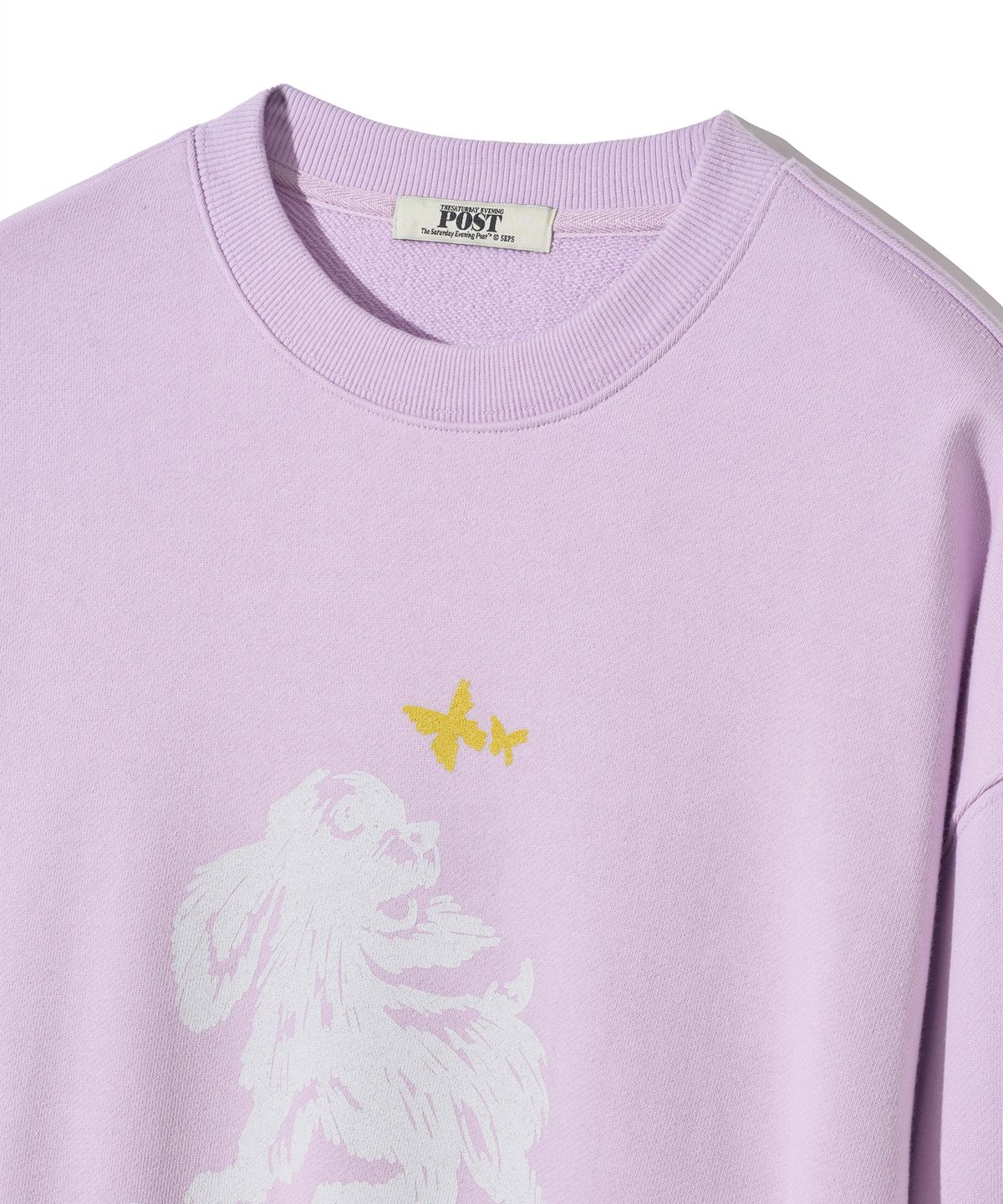 더 새터데이 이브닝 포스트(THE SATURDAY EVENING POST) Puppy Graphic Sweat Shirt Lavender