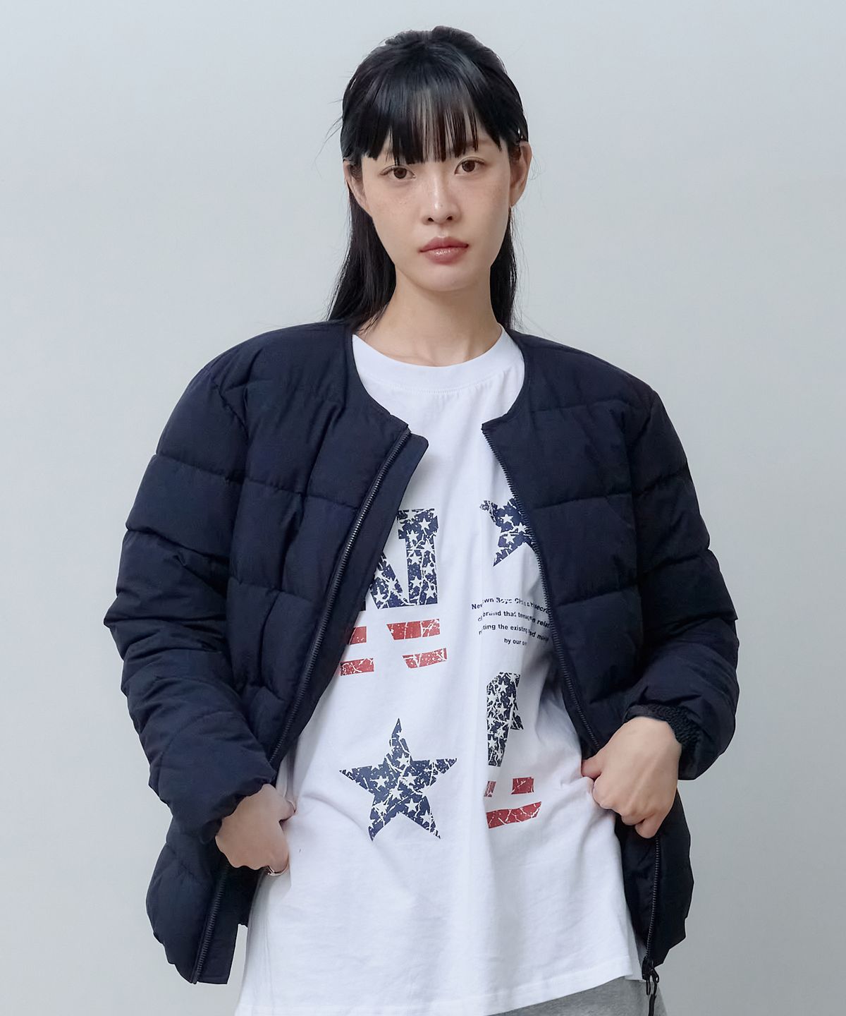 엔티비씨(NTBC) 2Way 라운드 경량 패딩 점퍼