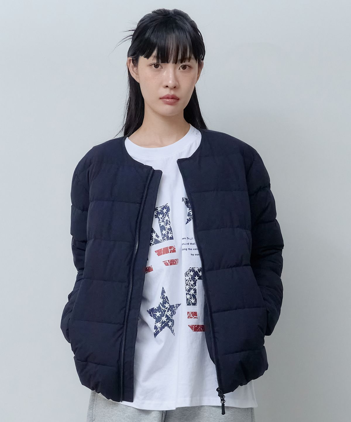 엔티비씨(NTBC) 2Way 라운드 경량 패딩 점퍼