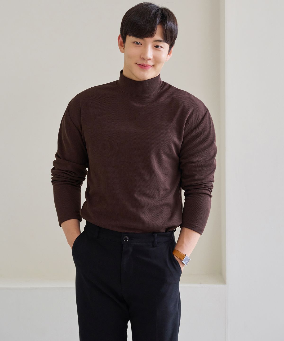 핵쿨남(HECKCOOLNAM) 어깨넓어보이는 남자 반목티 머슬핏 긴팔 티셔츠