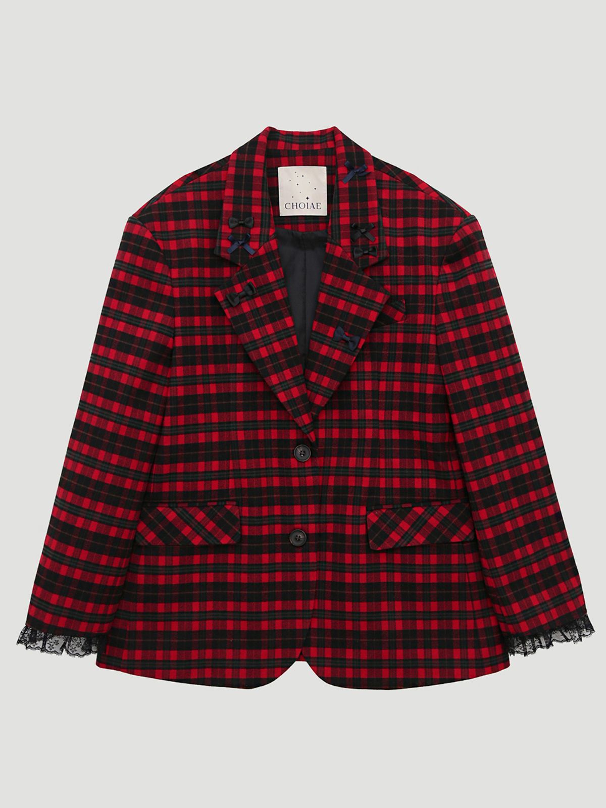 최에(CHOIAE) Check house Jacket - Red