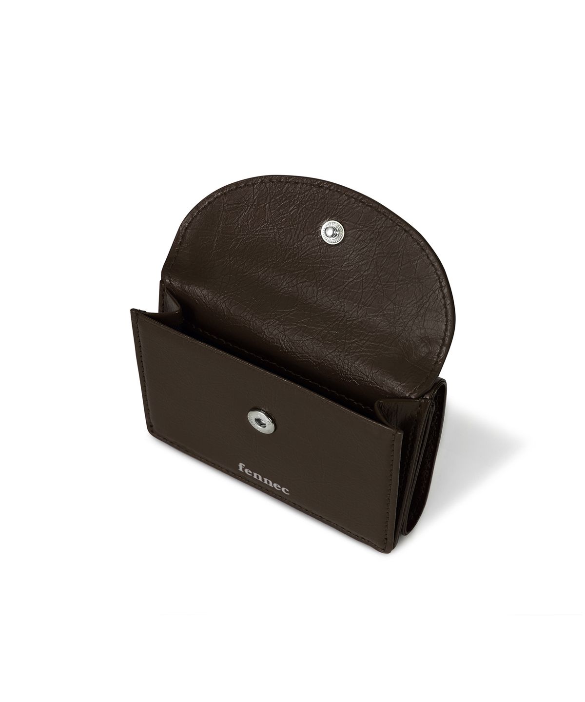 페넥(FENNEC) CRINKLE HALFMOON MINI WALLET - ESPRESSO