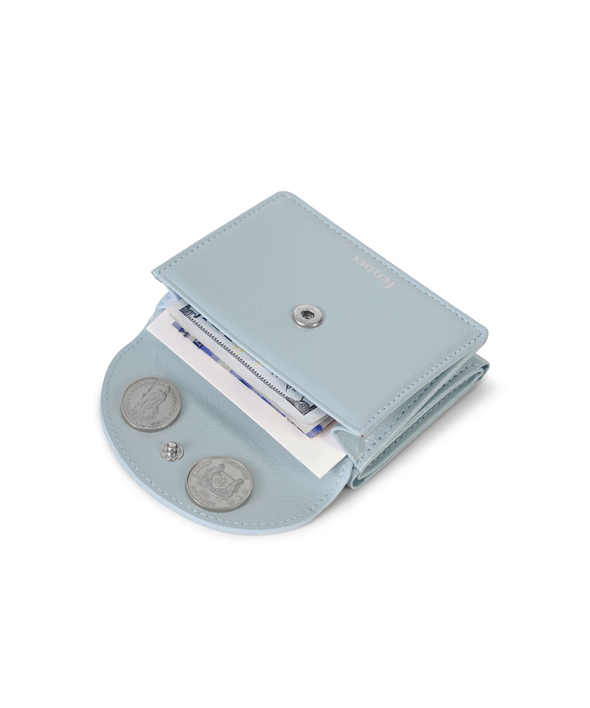 페넥(FENNEC) CRINKLE HALFMOON MINI WALLET - HAZE BLUE