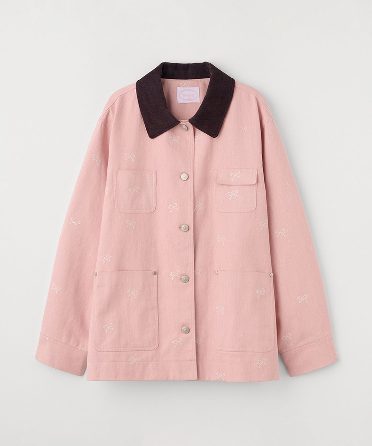 셀리테일즈(CELITAILS) RIBBON EMBROIDERED WORK JACKET_PINK