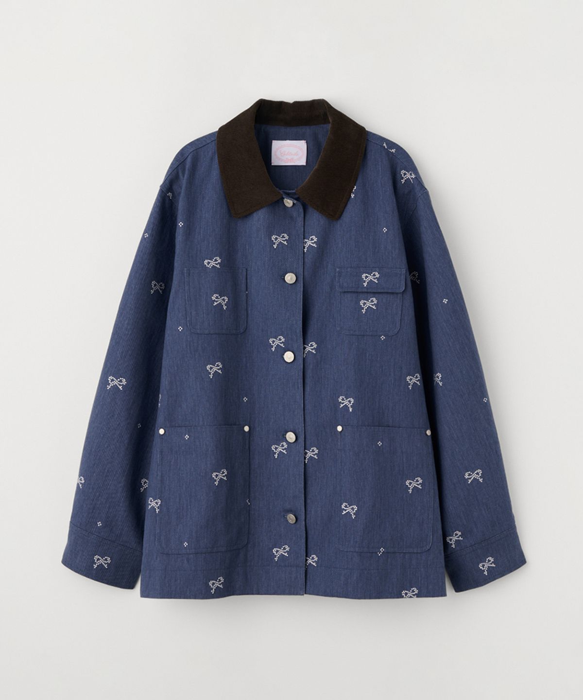 셀리테일즈(CELITAILS) RIBBON EMBROIDERED WORK JACKET_BLUE