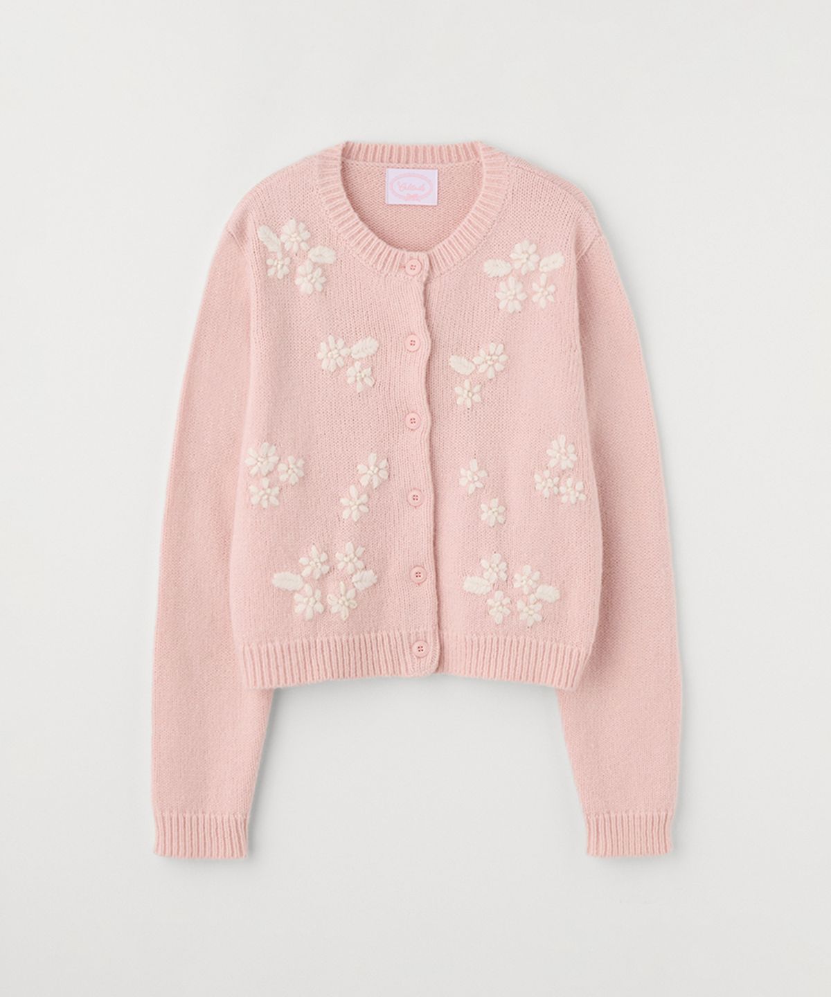 셀리테일즈(CELITAILS) FLOWER STITCH CARDIGAN_LIGHT PINK