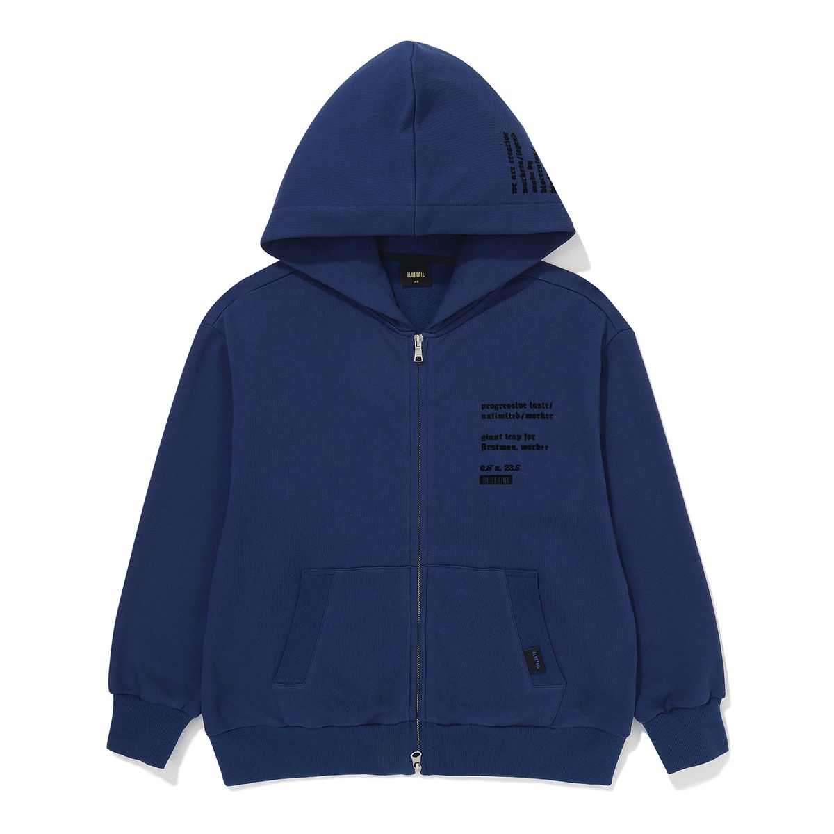 블루테일(BLUETAIL) AZG3JP03BU 블루 배색포켓 후드집업