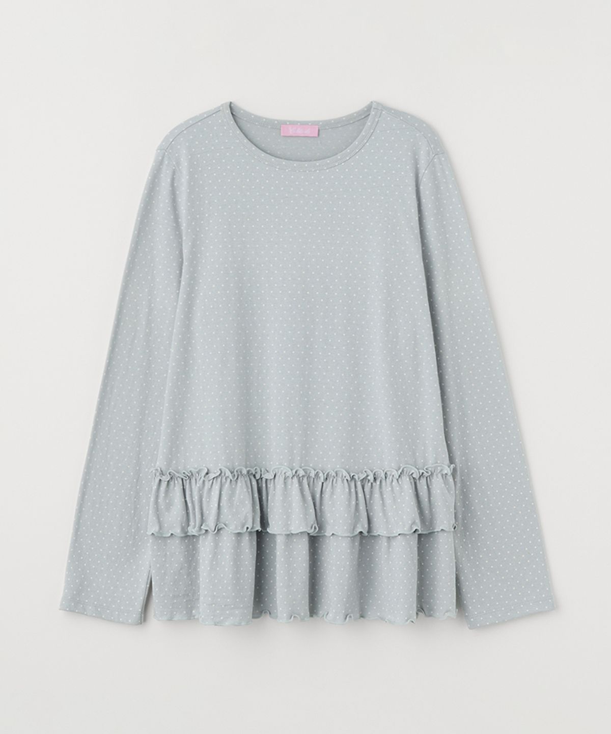 셀리테일즈(CELITAILS) DOT FRILL LAYERED T-SHIRT_SKY BLUE