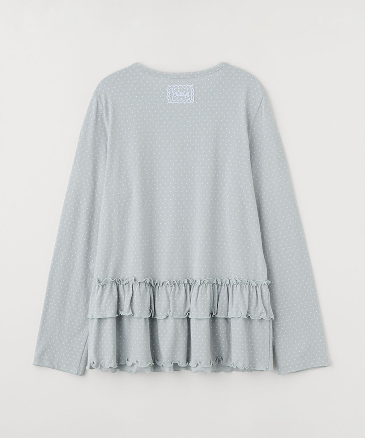 셀리테일즈(CELITAILS) DOT FRILL LAYERED T-SHIRT_SKY BLUE