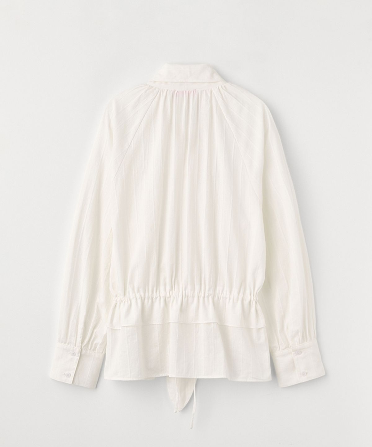 셀리테일즈(CELITAILS) SHIRRING TIE BLOUSE_WHITE