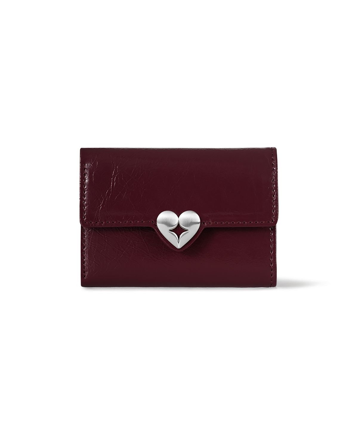 페넥(FENNEC) HEARTY FLAP WALLET - DEEP CHERRY
