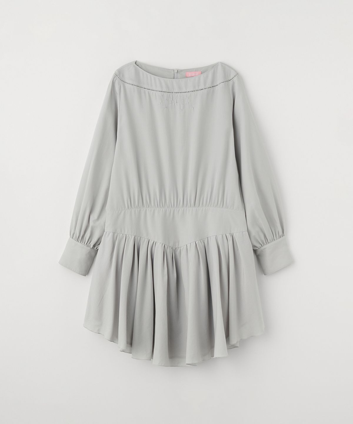 셀리테일즈(CELITAILS) ASYMMETRIC GATHERED DRESS_LIGHT GREY